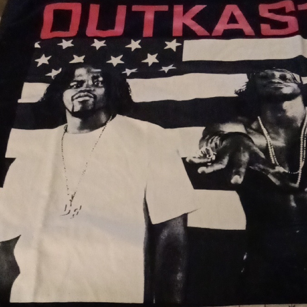 OutKast Graphic Band Tee in Black, White & Red